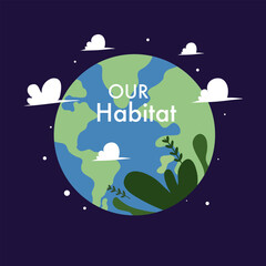 habitat vector illustration for habitat day design vector