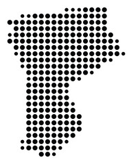 Symbol Map Of the County Westchester (New York, US) showing the County with a few black dots © TipTopMap