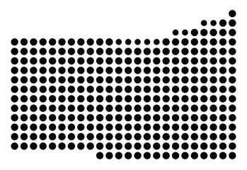 Symbol Map Of the County Wayne (New York, US) showing the County with a few black dots