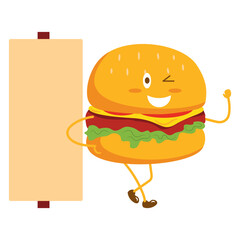 Hamburger Mascot Cute