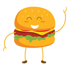 Hamburger Mascot Cute