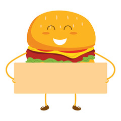 Hamburger Mascot Cute