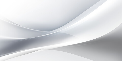 A smooth and elegant abstract design featuring flowing curves and soft gradients in shades of white and gray.