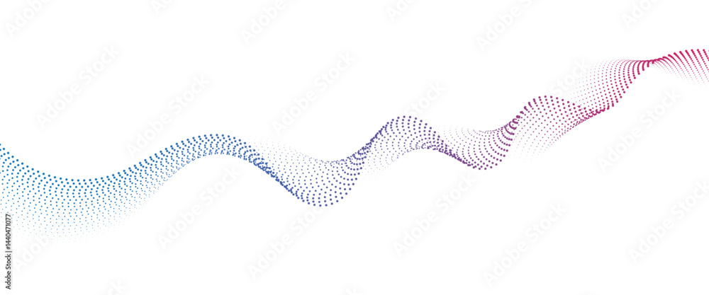 Leinwandbilder Flowing Dot Wave halftone gradient pattern on transparent background	
