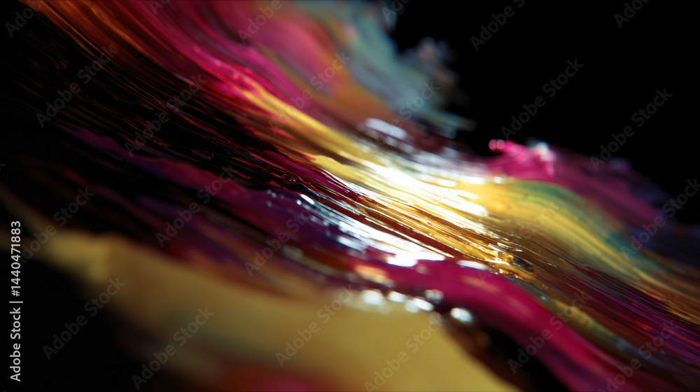 Aufkleber bright waves of color swirling in dynamic abstract motion.
