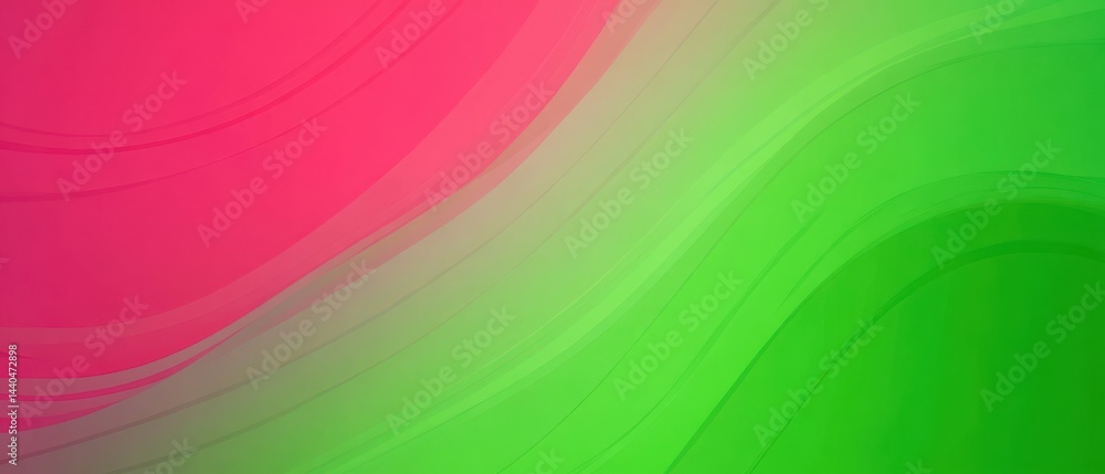 Poster abstract background with vibrant pink and green gradient waves, creating a modern and dynamic design