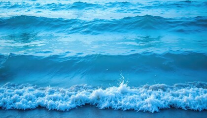 Fototapeta premium Mesmerizing ocean wave rolling towards the shore, a captivating seascape