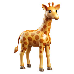 giraffe cartoon isolated on transparent background