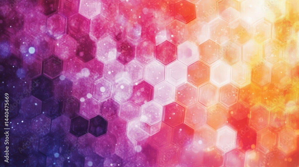 Fototapete geometric hexagon abstract background featuring overlapping hexagonal patterns in vibrant gradients, creating a futuristic and dynamic visual effect