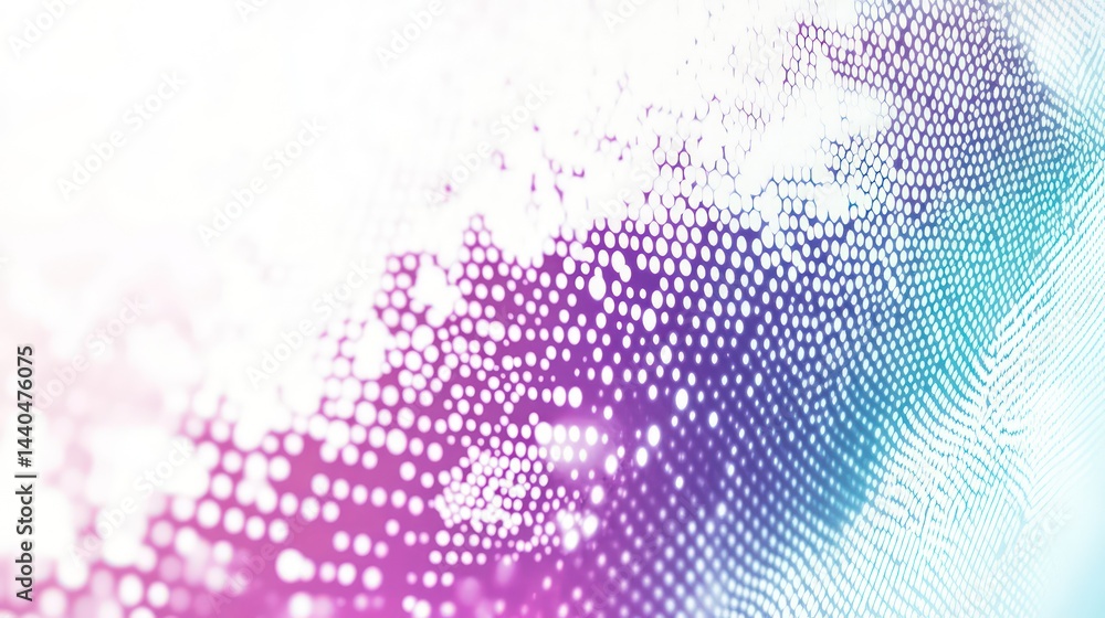 Poster gradient dots converge creating abstract patterns