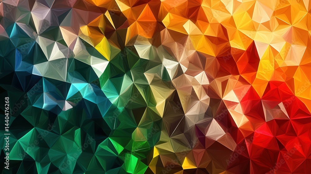Poster the low poly geometric composition merges innovation with style, creating a fascinating technology b