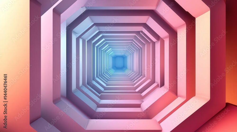 Aufkleber geometric hexagon abstract background with sleek metallic hexagons arranged in a dynamic pattern, illustrating modernity and precision