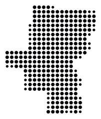 Symbol Map Of the County Gallia (Ohio, US) showing the County with a few black dots