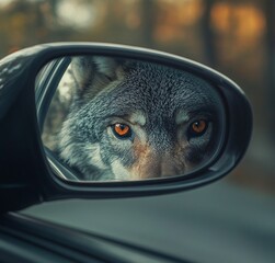 A wolf&rsquo;s gaze in the rearview mirror
