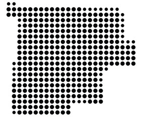 Symbol Map Of the County Morgan (Ohio, US) showing the County with a few black dots