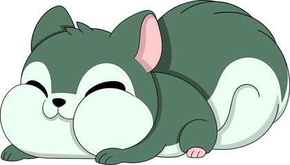 Cute Cartoon Puppy Sleeping Peacefully