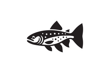 simple and unobtrusive Trout cod fish vector silhouette illustration isolated in white background