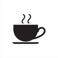 coffee cup black silhouette icon vector on white background.