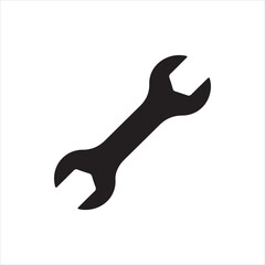 Fototapeta premium wrench silhouette icon vector on white background.