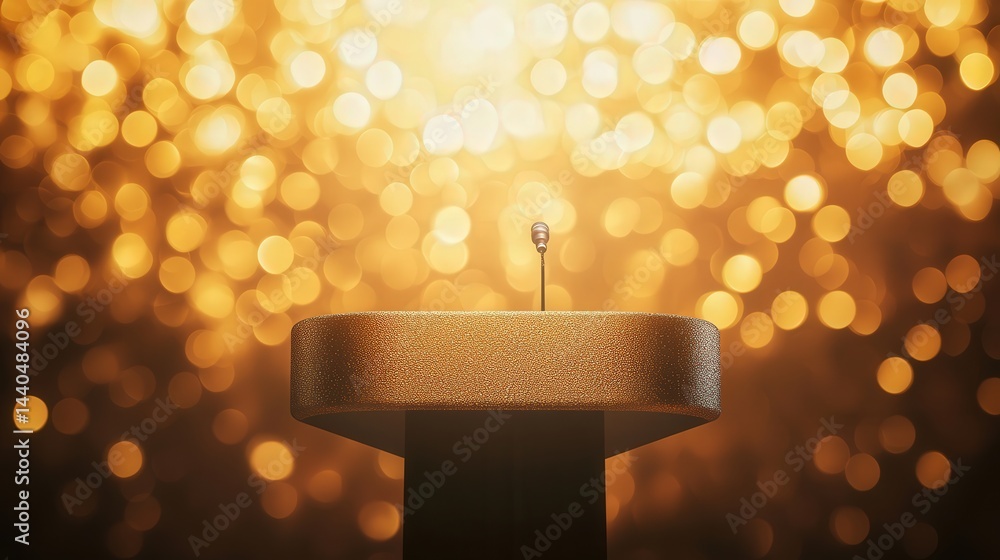 Aufkleber glittering gold background, is surrounded by a gentle blur of bokeh, adding an extra layer of sophis