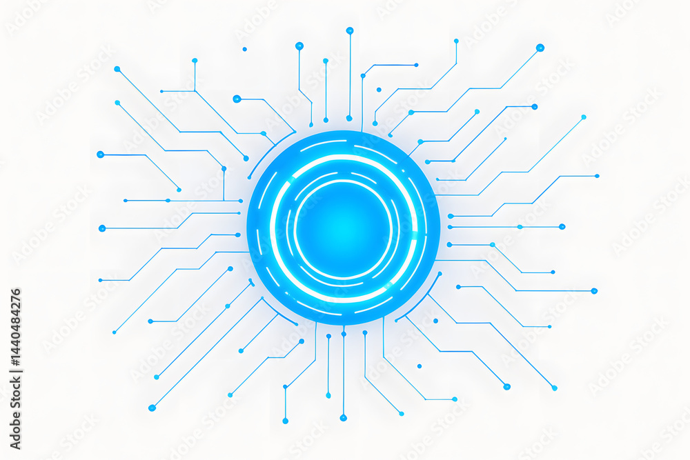 Poster circuitry interface: a striking abstract illustration depicting a futuristic digital interface, with