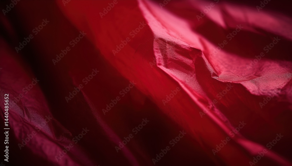 Aufkleber deep red crumpled fabric texture for web backgrounds, print projects, branding materials, abstract design resources, creative visual content

