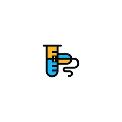 Lab test tube and usb logo idea.