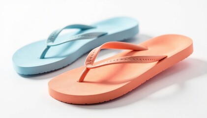 Close-up of a flip-flop against pure white, minimal setting, item, isolated