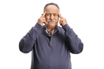 Mature man suffering from headache