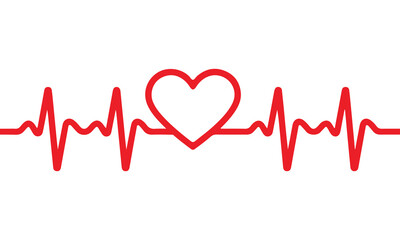 Heartbeat line icon vector illustration.  wellness, medical, EKG, pulse, cardio, rhythm vector illustration