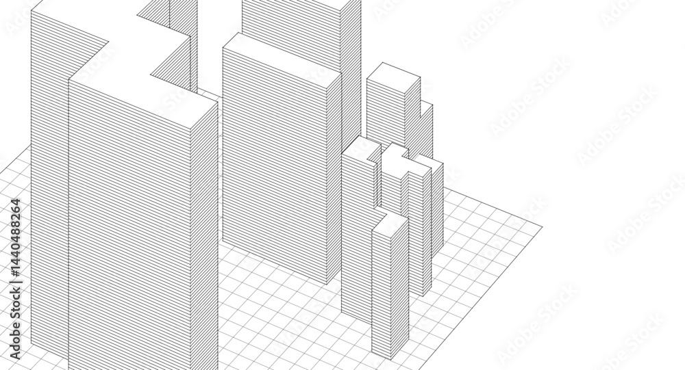 Poster abstract architecture city 3d rendering