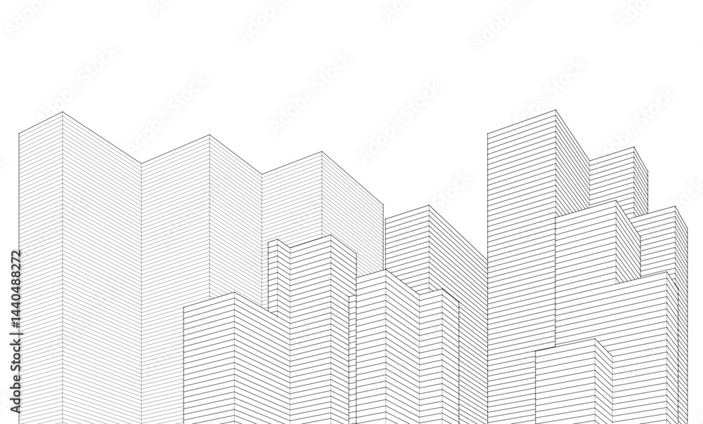 Poster abstract architecture city 3d rendering