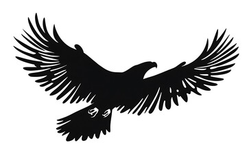 Obraz premium Eagle Silhouette Vector Illustration Of A Flying Bird With Open Wings