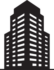 silhouette of a skyscraper on a white background, vector illustration