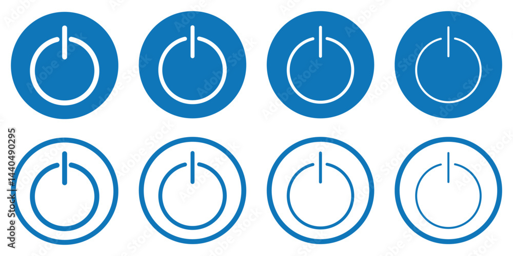 Aufkleber power button, power icon set vector illustration. on off button vector. switch control symbol