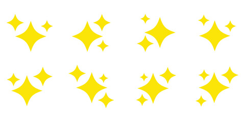 Sparkle shining icon set vector illustration.  Star glitter icon set vector