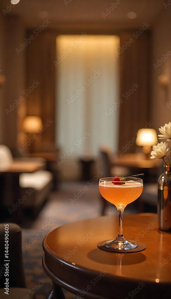 Aufkleber generative ai image showcasing a refreshing cocktail in a luxurious lounge setting