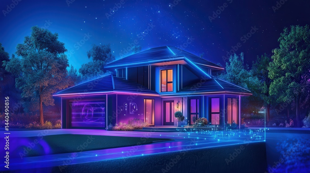 Poster ai-integrated chipset designed for smart home automation, seamlessly connecting devices with intelli