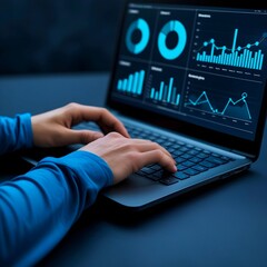 hand with laptop on the table