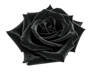 black rose isolated on white or transparent png