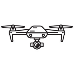 Drone line art vector, drone camera icon outline drawing vector illustration. with white background