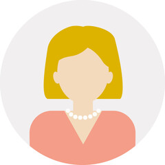 Woman profile picture. Faceless flat icon for online user.