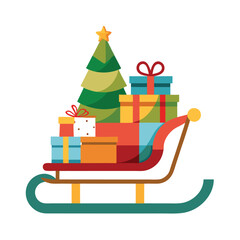 Fototapeta premium Christmas Sleigh Set Stock