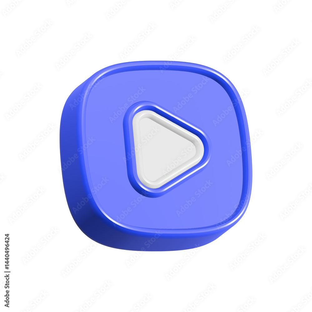 Poster play button 3d rendering multimedia player video