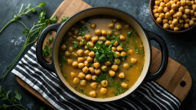 Chickpea and Coconut Milk Stew with Herbs