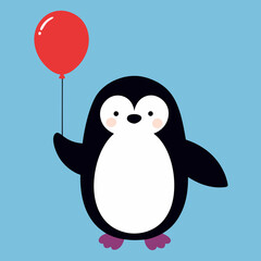 penguin with balloon