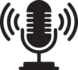 Microphone icon, vector illustration flat design style. EPS 10.
