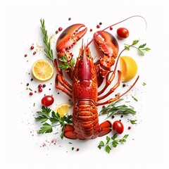 lobster on a white background