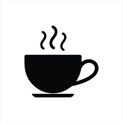 coffee cup black silhouette icon vector on white background.