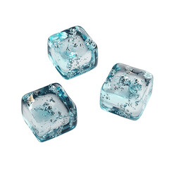 Obraz premium Translucent ice cubes shimmering against a stark black backdrop creating a cool illusion